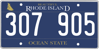 RI license plate 307905