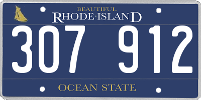 RI license plate 307912