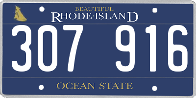 RI license plate 307916