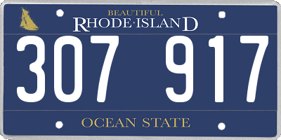 RI license plate 307917