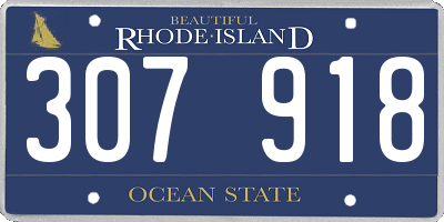 RI license plate 307918