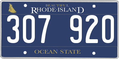 RI license plate 307920
