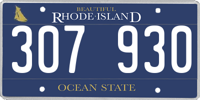 RI license plate 307930