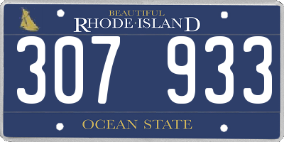 RI license plate 307933