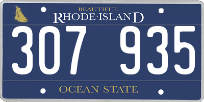 RI license plate 307935