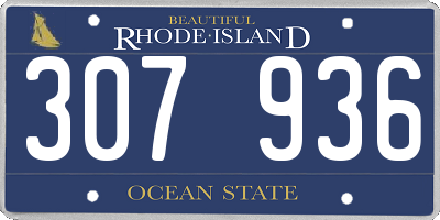 RI license plate 307936
