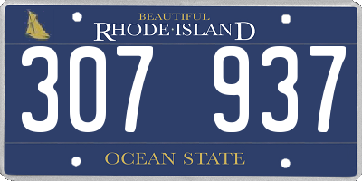 RI license plate 307937