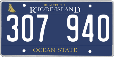 RI license plate 307940