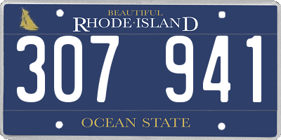 RI license plate 307941