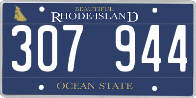 RI license plate 307944