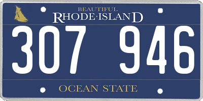 RI license plate 307946