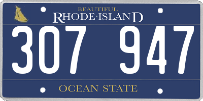 RI license plate 307947