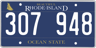 RI license plate 307948