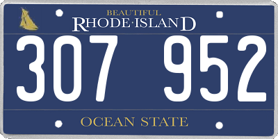 RI license plate 307952