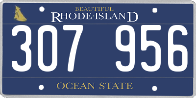 RI license plate 307956