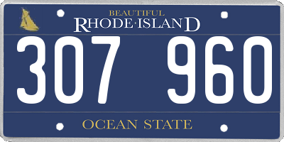 RI license plate 307960