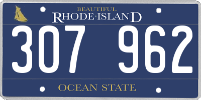 RI license plate 307962