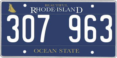 RI license plate 307963