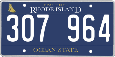 RI license plate 307964