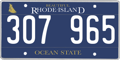 RI license plate 307965