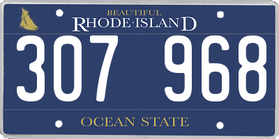 RI license plate 307968
