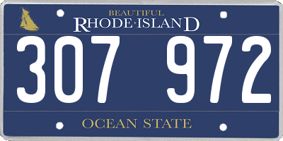RI license plate 307972