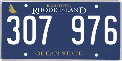 RI license plate 307976