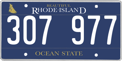 RI license plate 307977