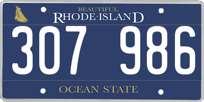 RI license plate 307986