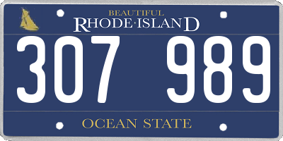 RI license plate 307989