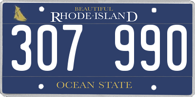 RI license plate 307990