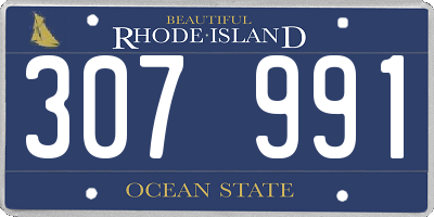 RI license plate 307991