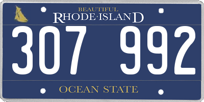 RI license plate 307992