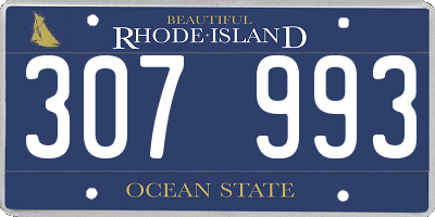 RI license plate 307993