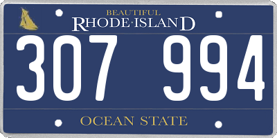 RI license plate 307994