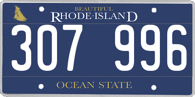 RI license plate 307996