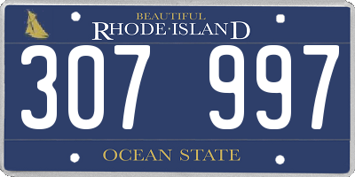 RI license plate 307997