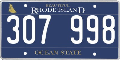 RI license plate 307998