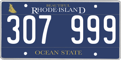 RI license plate 307999