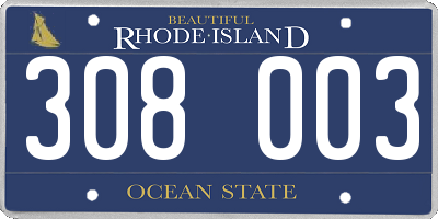 RI license plate 308003