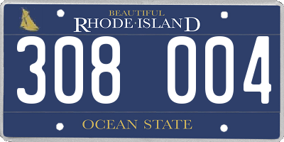 RI license plate 308004