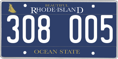 RI license plate 308005