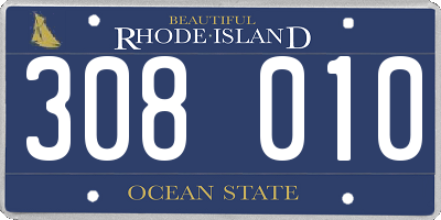 RI license plate 308010