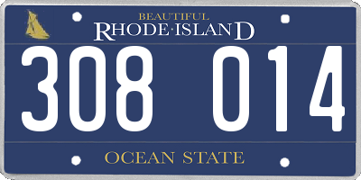 RI license plate 308014