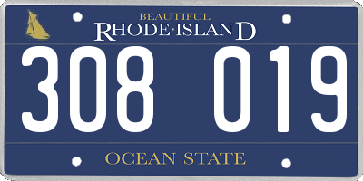 RI license plate 308019