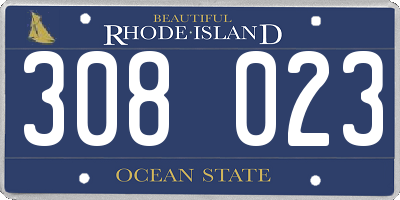 RI license plate 308023
