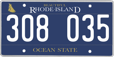 RI license plate 308035