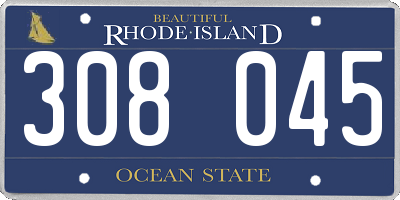RI license plate 308045