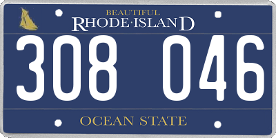 RI license plate 308046