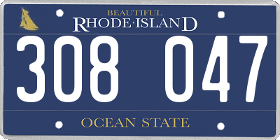 RI license plate 308047